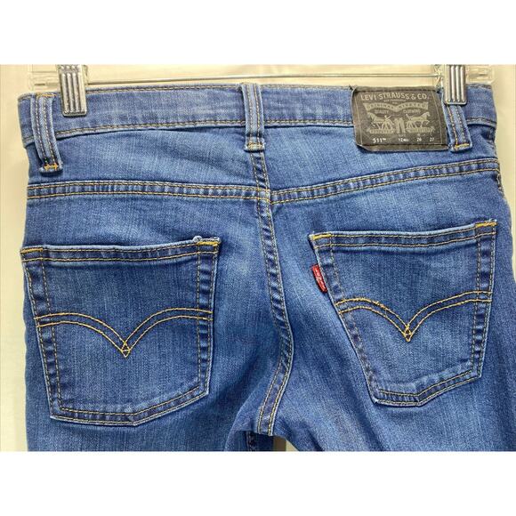 Levi's 511 Slim Fit Blue Denim Jeans Adjustable Waist Boys (26X27) Size 12 Reg - Picture 2 of 9